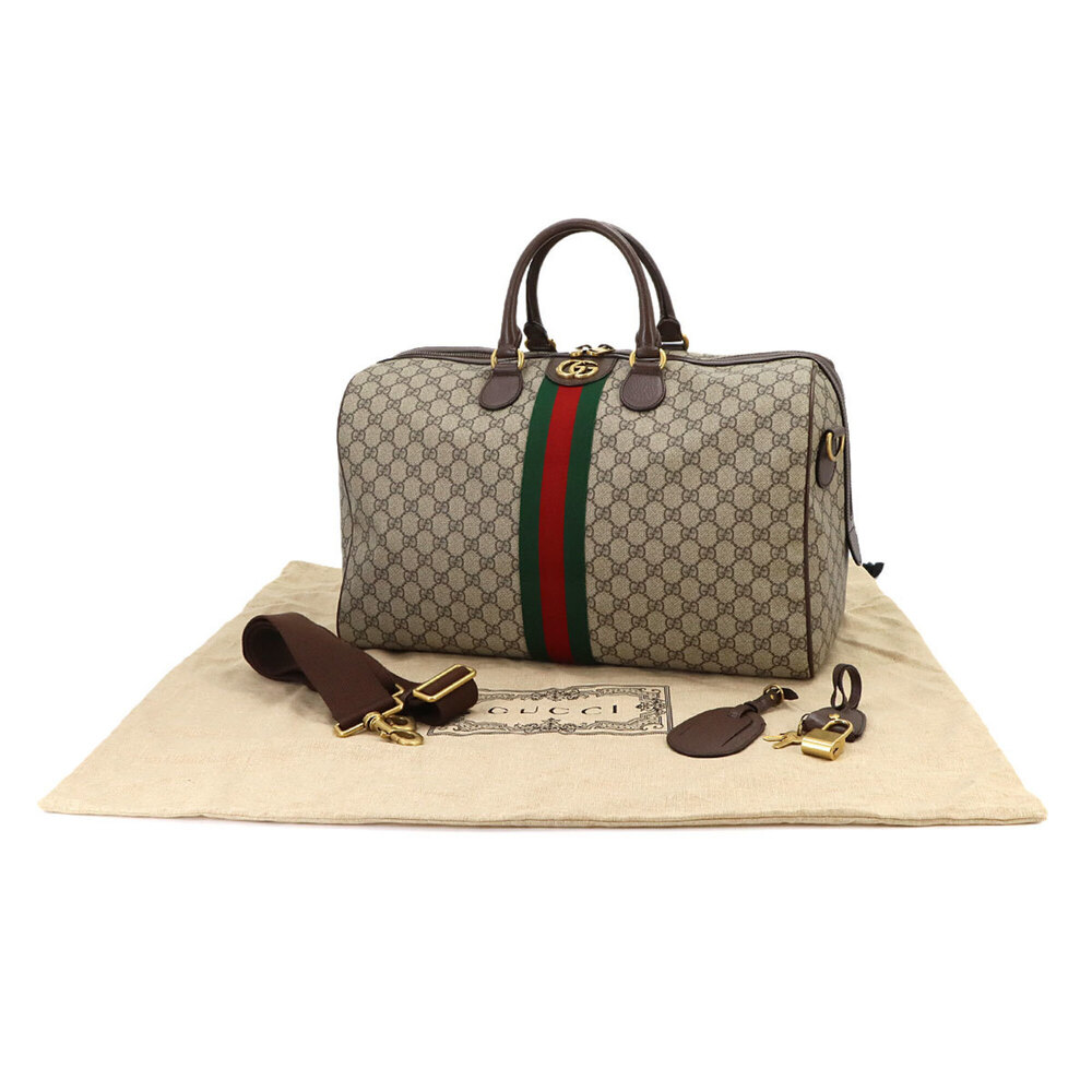 Gucci Ophidia GG Medium Duffle Bag, 2-way Boston Shoulder Handbag, Supreme, B...
